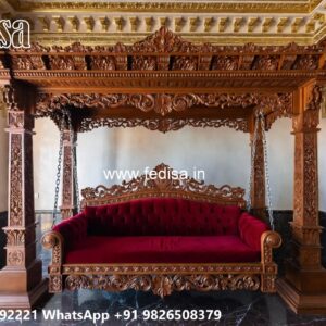 Designer Wood Carving Swing Design for Luxury Villas No-6661