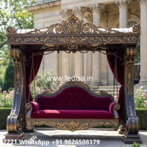 Vintage Wood Carving Swing Design with Traditional Beauty No-6662