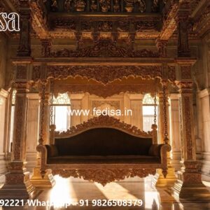Luxury Wood Carving Swing Design with Brass Chain Style No-6665