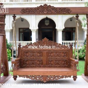 Stylish Wood Carving Swing Design for Premium Living Rooms No-6669