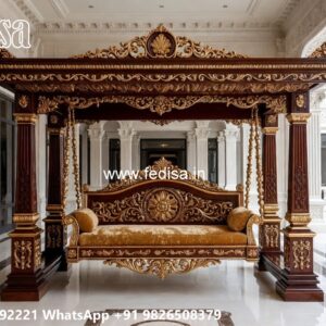 Luxury Wooden Swing Design with Intricate Carving Work No-6673