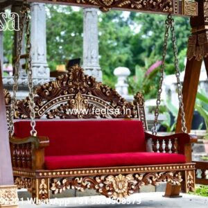 Indoor Wood Carving Swing Design with Premium Finish No-6677