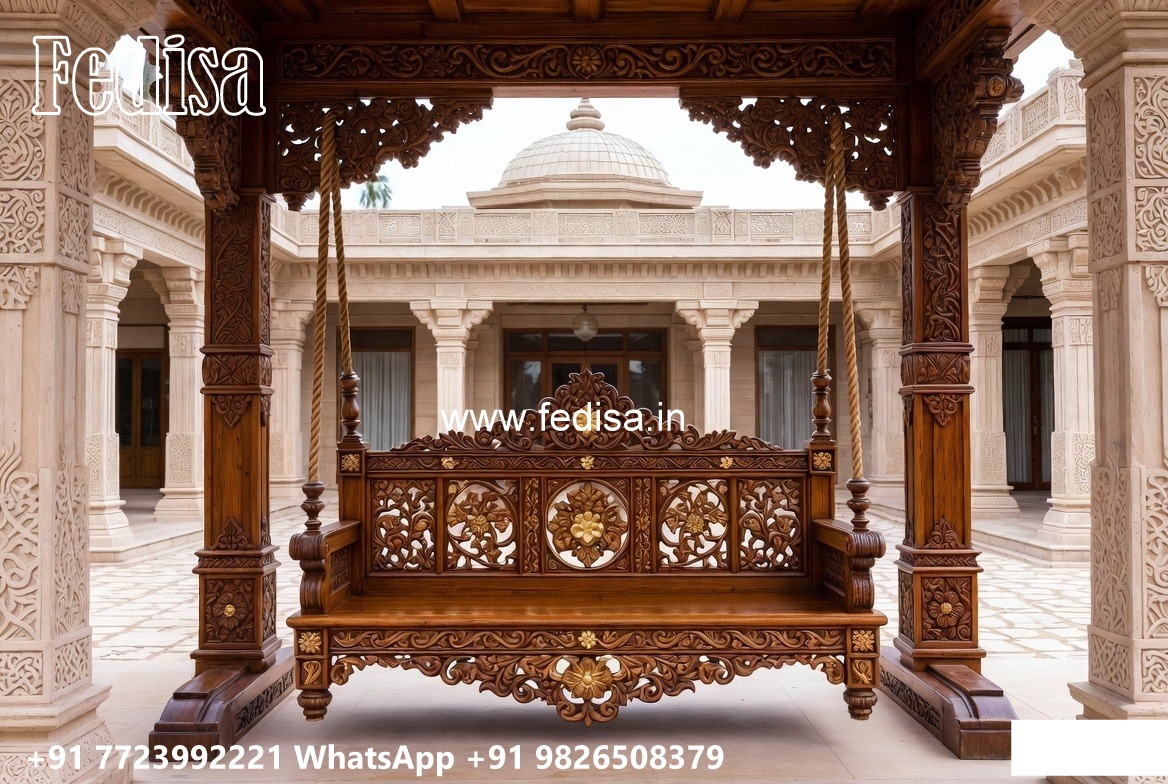 Beautiful Wood Carving Swing Design with Vintage Appeal No-6681