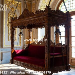 Premium Wood Carving Swing Design with Elegant Curves No-6683