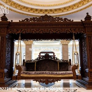 Luxury Wood Carving Swing Design with Decorative Chains No-6685