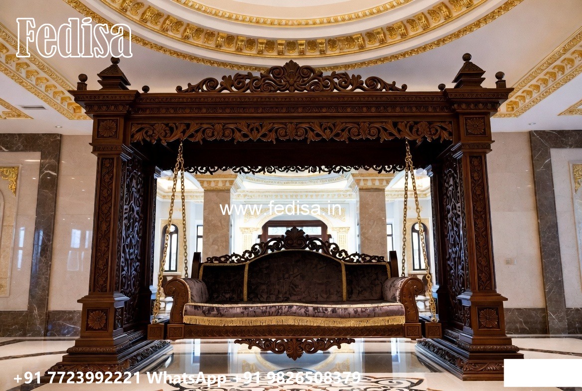 Luxury Wood Carving Swing Design with Decorative Chains No-6685