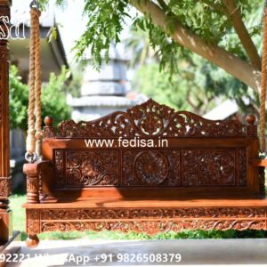 Indoor Wood Carving Swing Design for Stylish Home Ambience No-6689