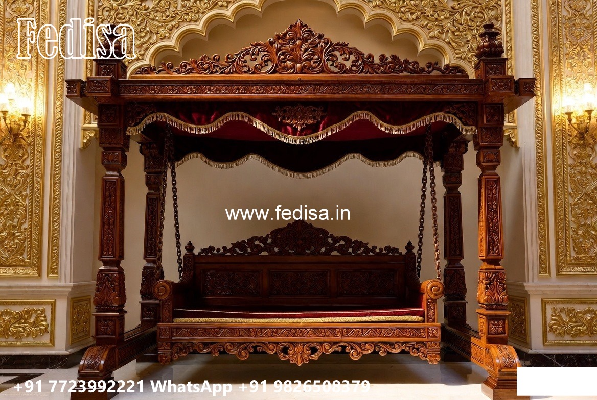 Premium Wood Carving Swing Design for Spacious Halls No-6693