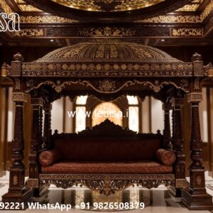 Stylish Wood Carving Swing Design with Traditional Charm No-6694