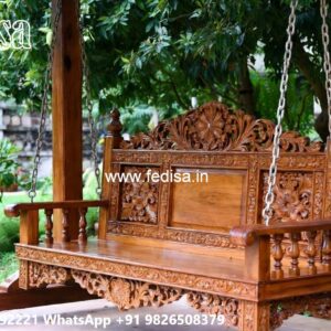 Handcrafted Wood Carving Swing Design with Palace Elegance No-6697