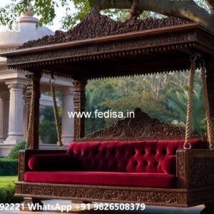Wood Carving Swing Design with Elegant Decorative Finish No-6698