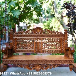 Wood Carving Swing Design with Rich Wooden Detailing No-6708