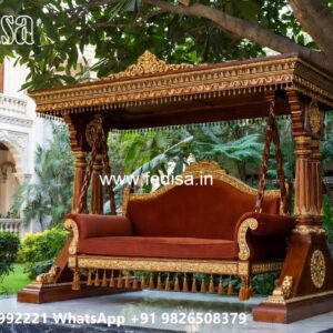 Premium Wood Carving Swing Design with Decorative Carvings No-6712