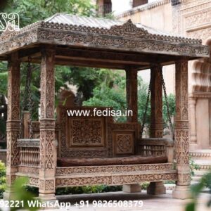 Royal Wood Carving Swing Design for Grand Villa Interiors No-6713