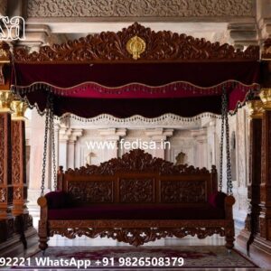 Beautiful Wood Carving Swing Design with Antique Charm No-6714