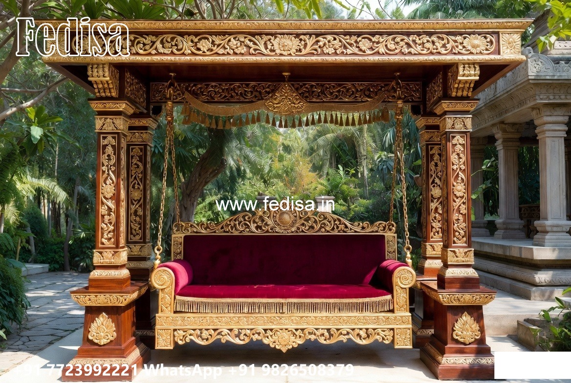Indoor Wood Carving Swing Design for Elegant Sitting Areas No-6716