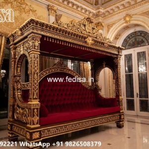 Royal Wood Carving Swing Design with Decorative Detailing No-6727