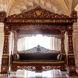 Wood Carving Swing Design for Elegant Traditional Interiors No-6730