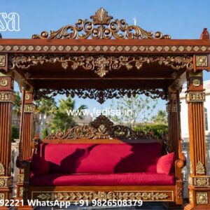 Artistic Wood Carving Swing Design with Antique Appeal No-6732