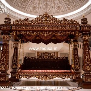 Wood Carving Swing Design with Stylish Decorative Features No-6735