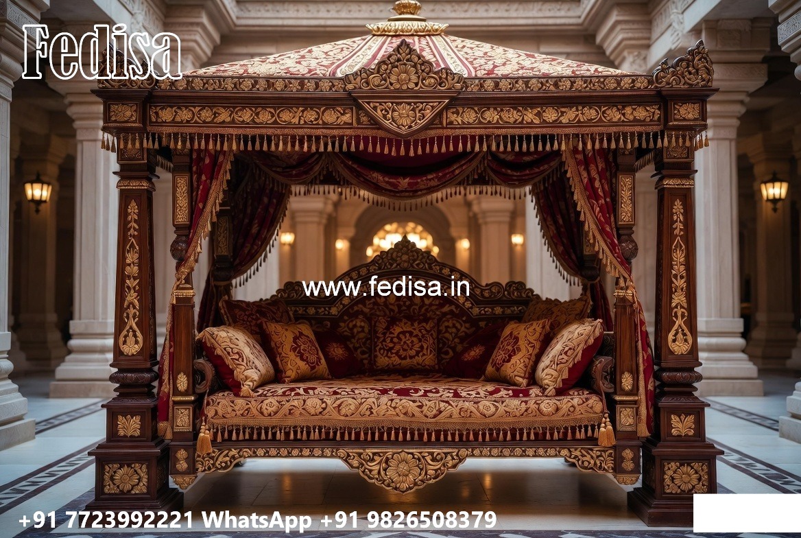 Wood Carving Swing Design with Decorative Hanging Chains No-6739