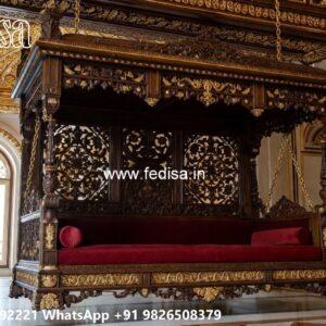 Luxury Wood Carving Swing Design with Rich Craftsmanship No-6741