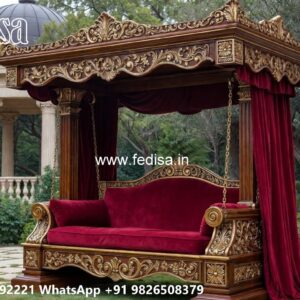 Artistic Wood Carving Swing Design with Wooden Heritage Style No-6742