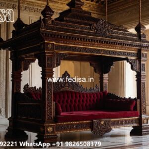 Royal Wood Carving Swing Design with Palace Inspired Carving No-6747