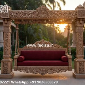 Elegant Wood Carving Swing Design with Vintage Wooden Appeal No-6749
