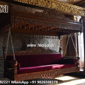 Indoor Luxury Wooden Swing Design with Soft Cushions No-6793