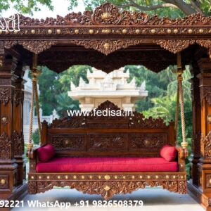 Elegant Wooden Swing Design for Family Relaxation Space No-6796