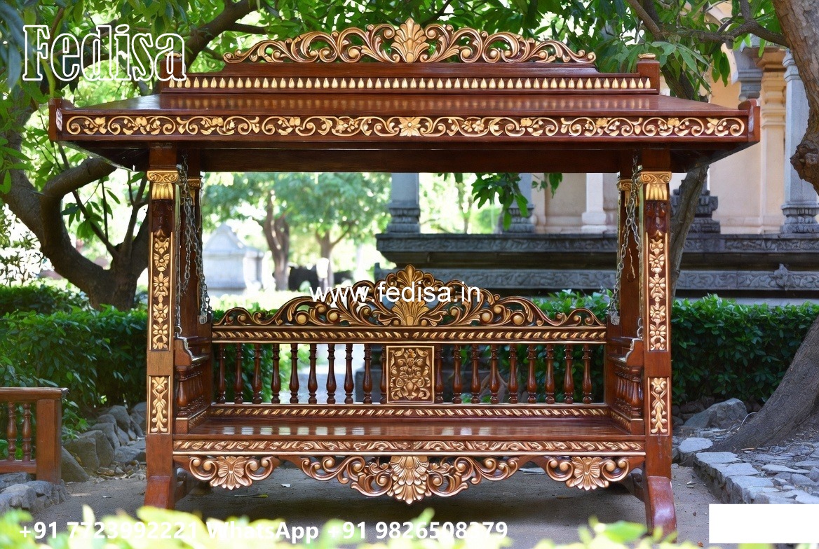 Wooden Swing Design with Elegant Brass Accessories No-6800