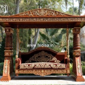 Wooden Swing Design with Traditional Handcrafted Beauty No-6828