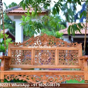 Stylish Wooden Swing Design for Relaxed Home Decor No-6834