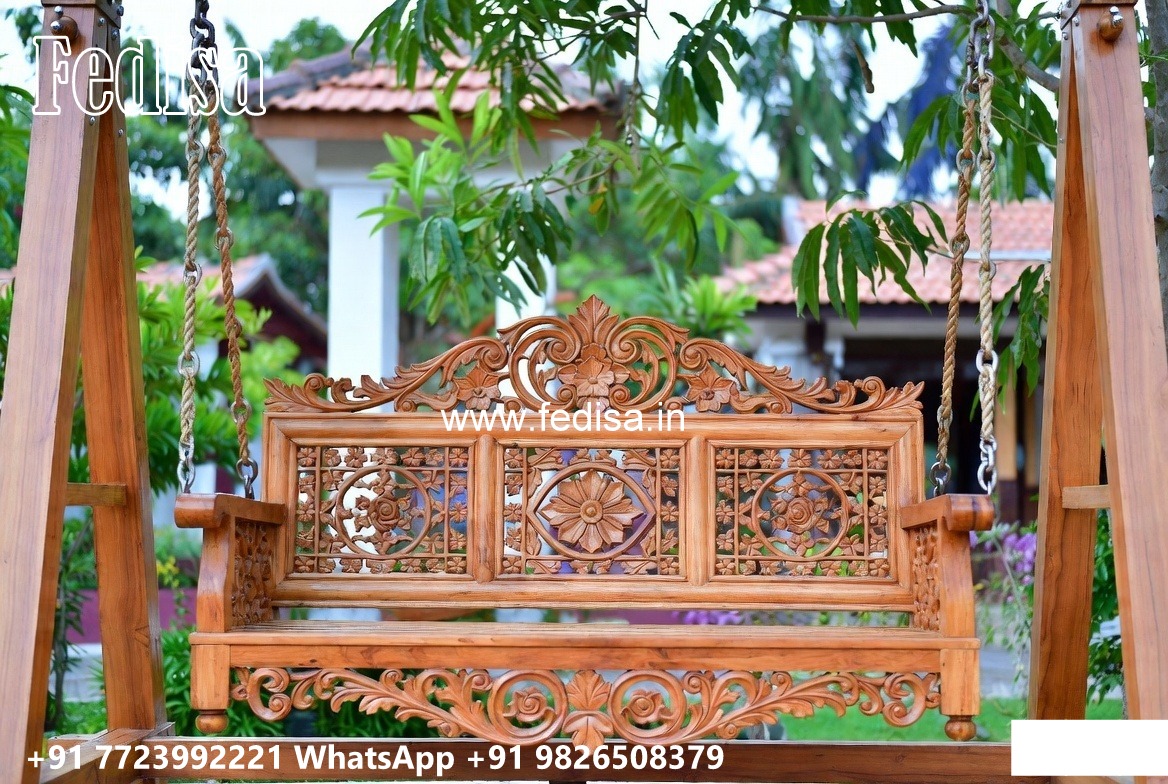 Stylish Wooden Swing Design for Relaxed Home Decor No-6834