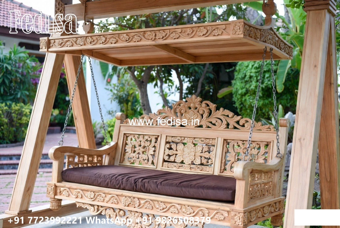 Wooden Swing Design with Beautiful Decorative Finish No-6837