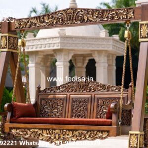 Handcrafted Wooden Swing Design with Royal Elegance No-6841