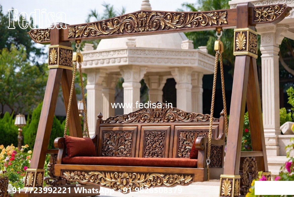 Handcrafted Wooden Swing Design with Royal Elegance No-6841