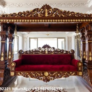 Wooden Swing Design with Traditional Indian Touch No-6842