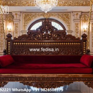 Wooden Swing Design with Designer Carving Artwork No-6844