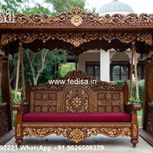 Stylish Wooden Swing Design for Indoor Comfort Area No-6846