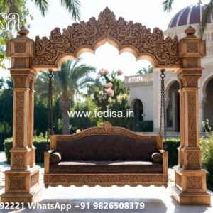 Wooden Classic Swing Design with Floral Detailing No-7005