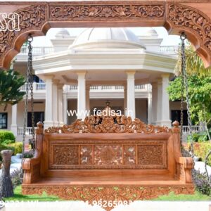 Wooden Jhula Wood Carving Swing Design for Indian Interiors No-7107