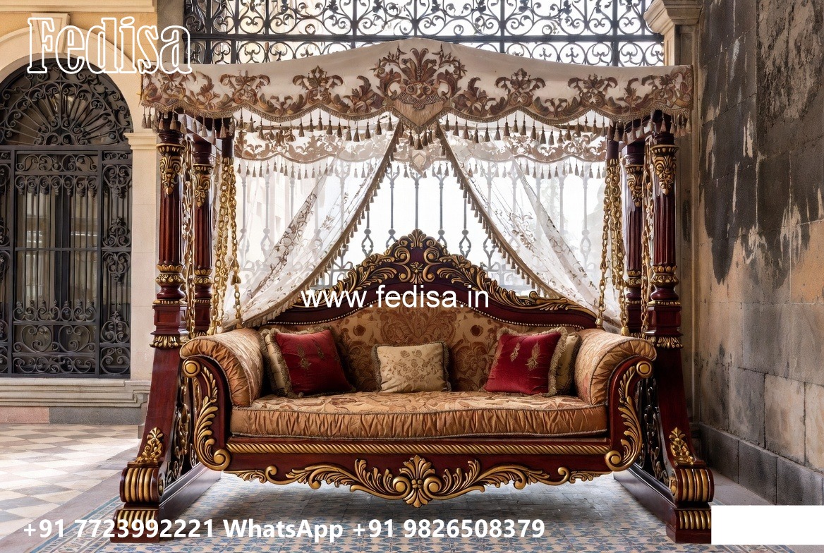Wood Carving Swing Design with Decorative Wooden Artwork No-7114