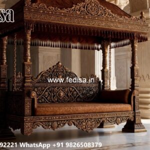 Luxury Wood Carving Swing Design with Brass Chain Style No-7115