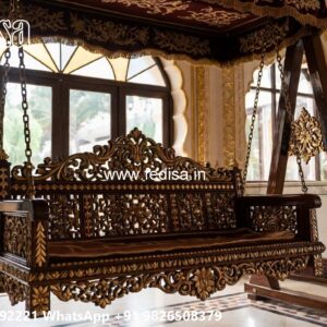 Artistic Wood Carving Swing Design for Elegant Interiors No-7117