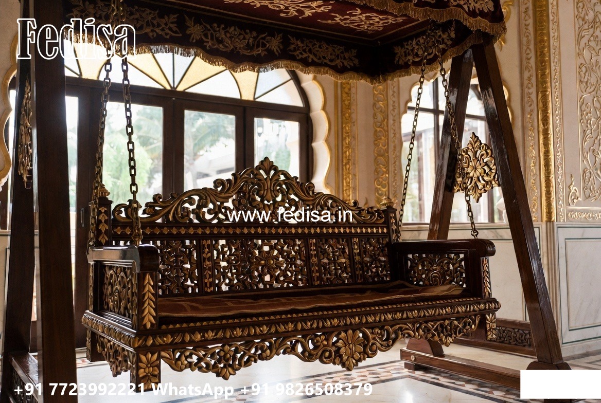 Artistic Wood Carving Swing Design for Elegant Interiors No-7117