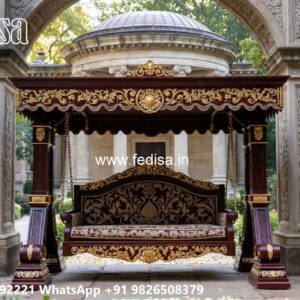 Traditional Wood Carving Swing Design with Floral Engraving No-7118