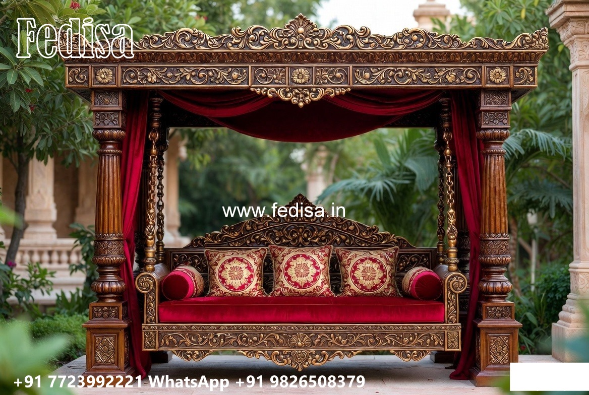 Stylish Wood Carving Swing Design for Premium Living Rooms No-7119
