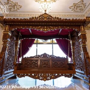 Luxury Wooden Swing Design with Intricate Carving Work No-7123